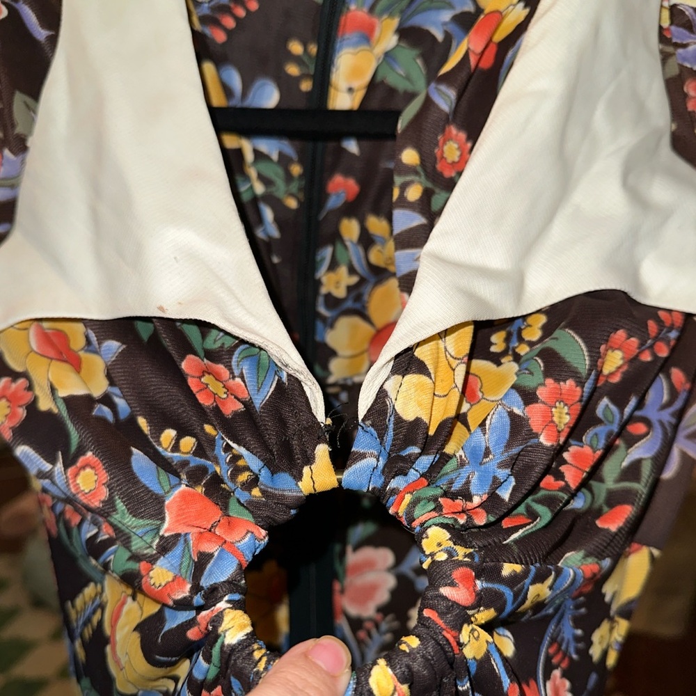 Vintage floor length floral multicolor dress